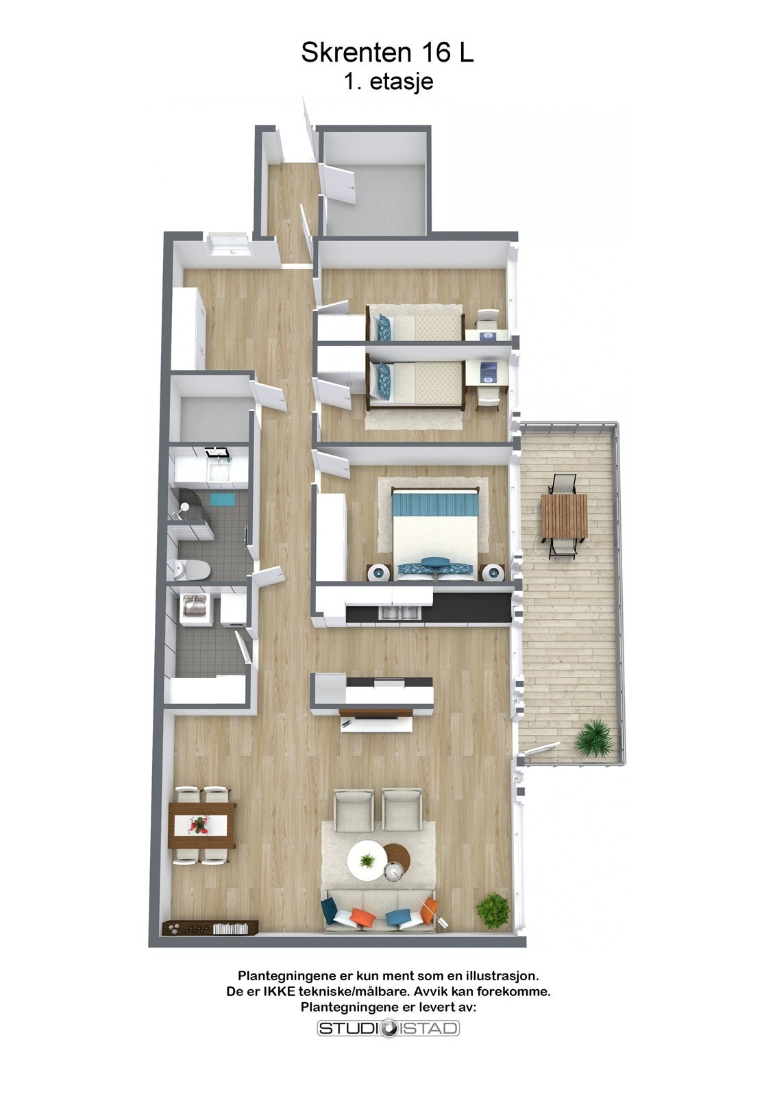 3D plantegning Galleribilde