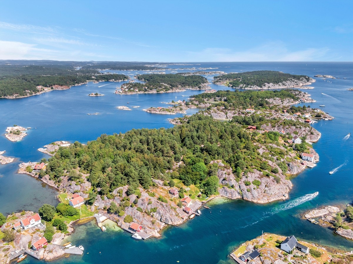 Dronebilde over området Galleribilde