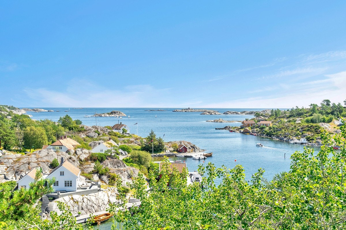 Fra toppen av tomten hvor man ser utover mot åpent hav Galleribilde