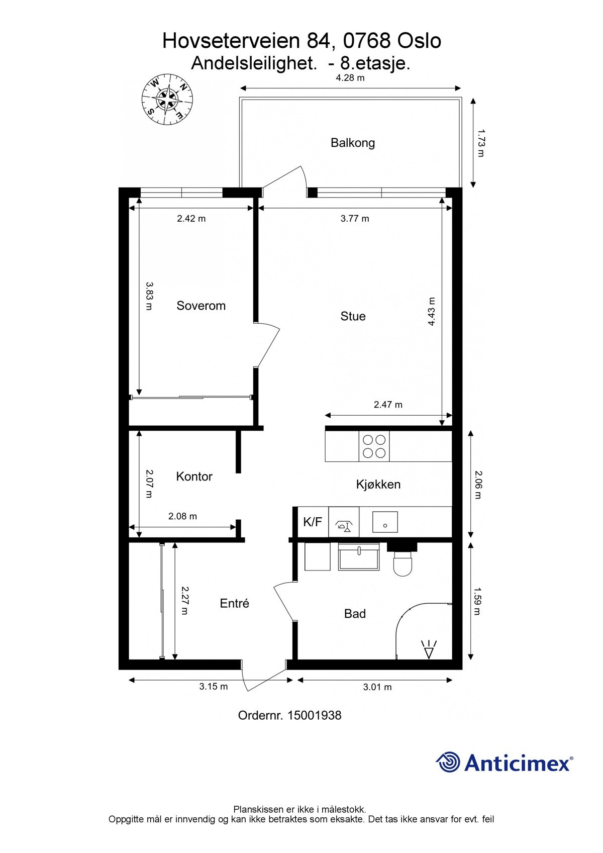 Plantegning Hovseterveien 84 Galleribilde