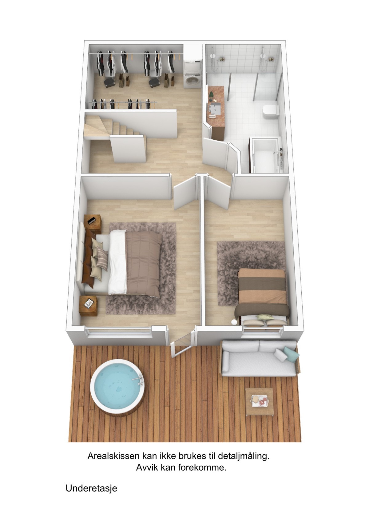 Plantegning U.etg 3D - ikke målbar Galleribilde