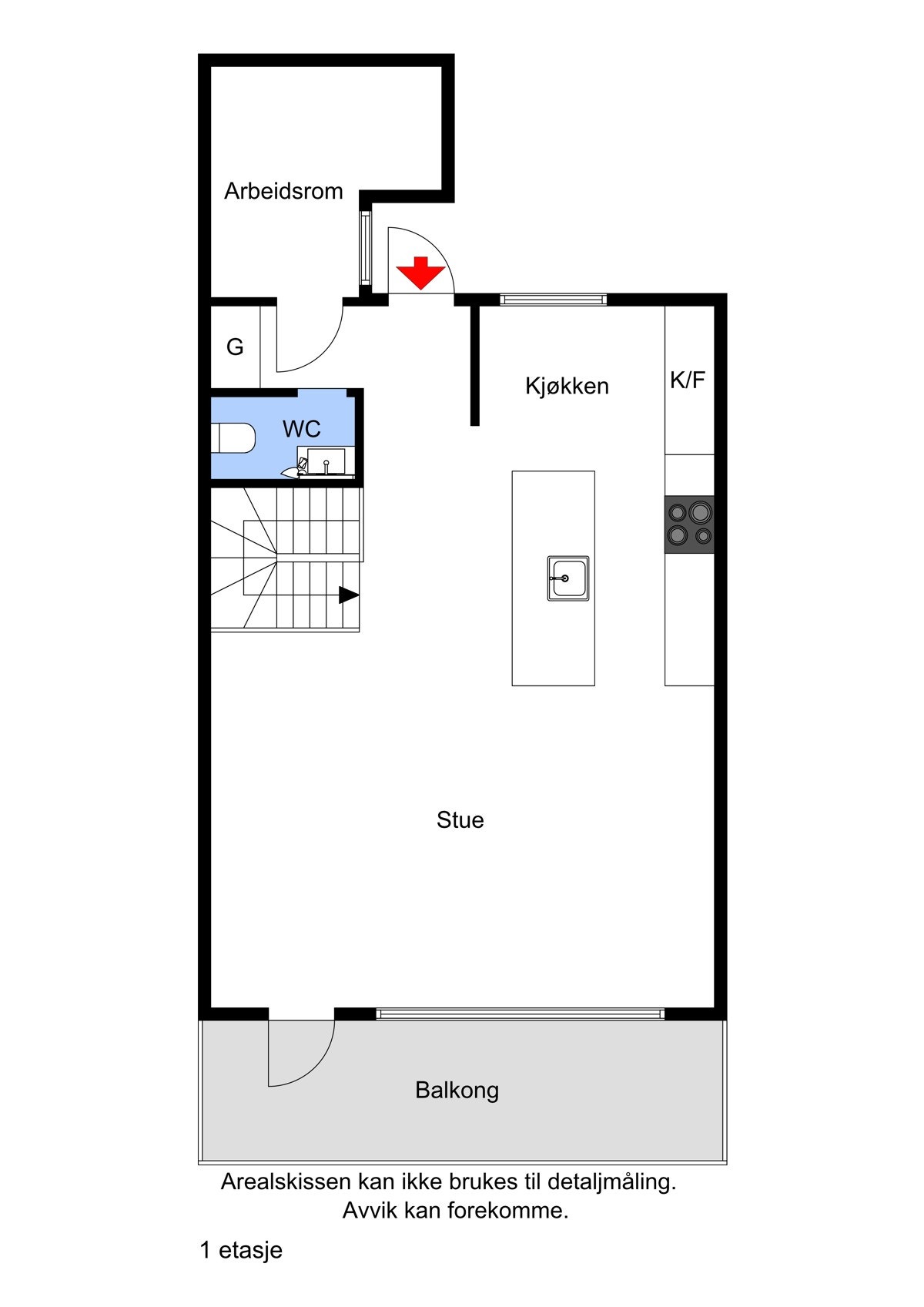 Plantegning 1.etg - ikke målbar Galleribilde