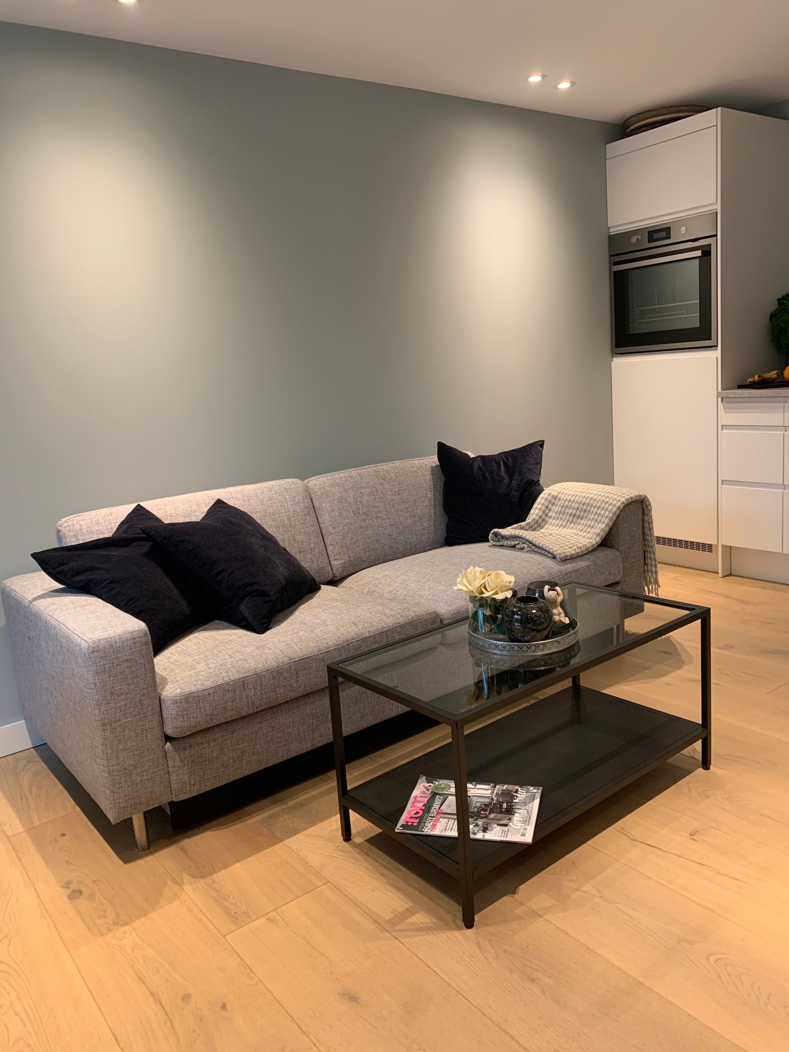 Sofa /sovesofa - til gjester i tillegg til alkove. Galleribilde