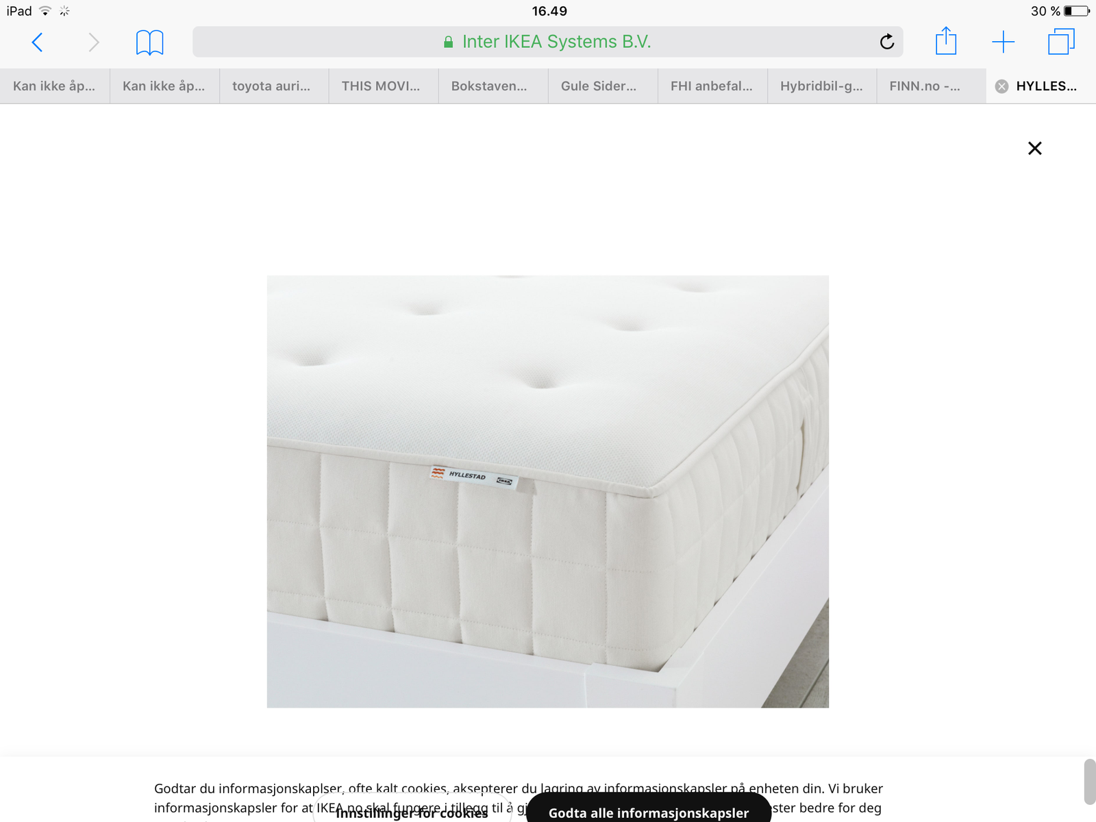 Ny Uapne Hyllestad Ikea Madrass Finn No