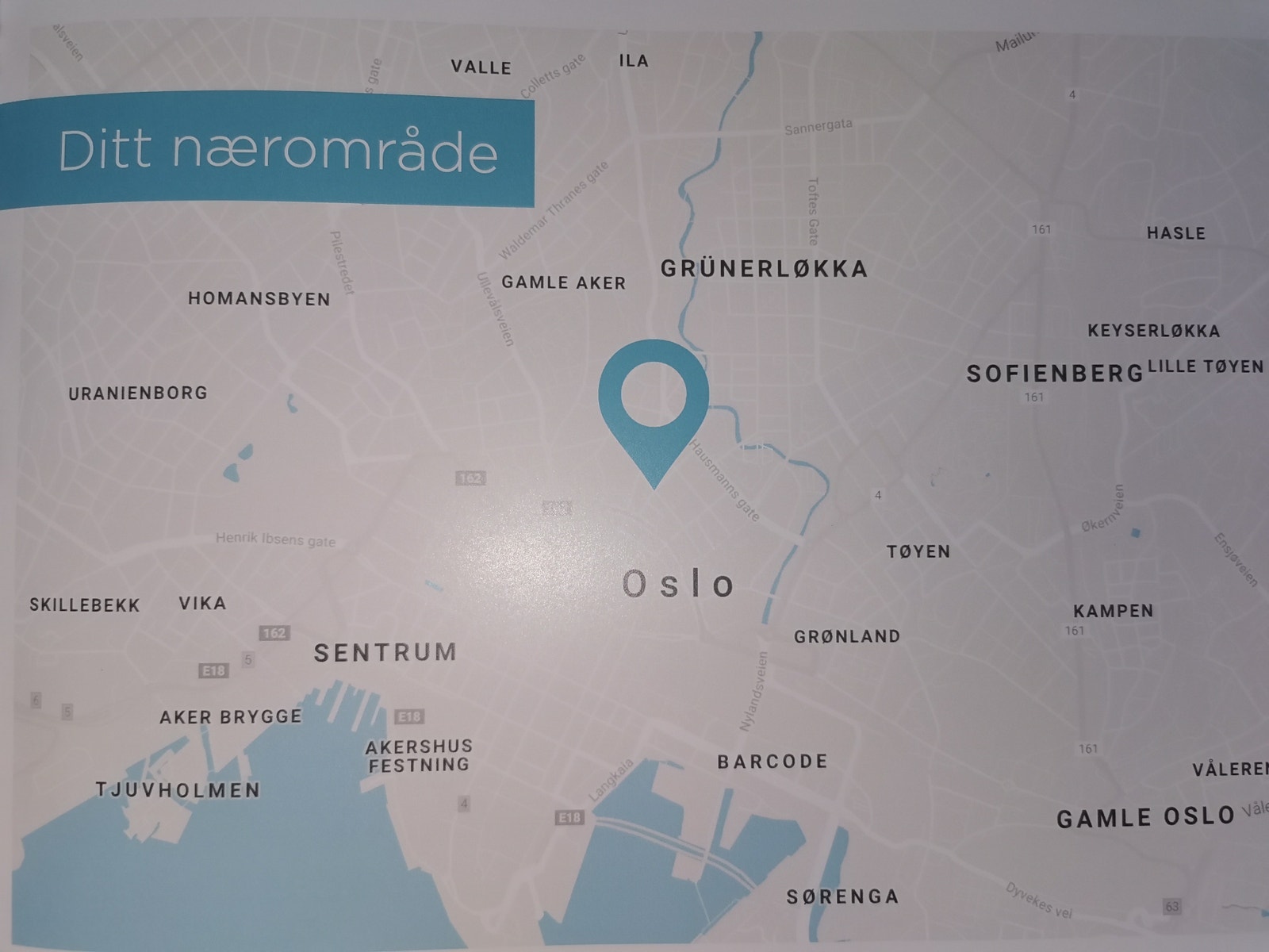 Plassering på kart. Galleribilde