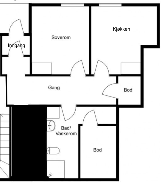 Oversiktsbilde over hybel Galleribilde