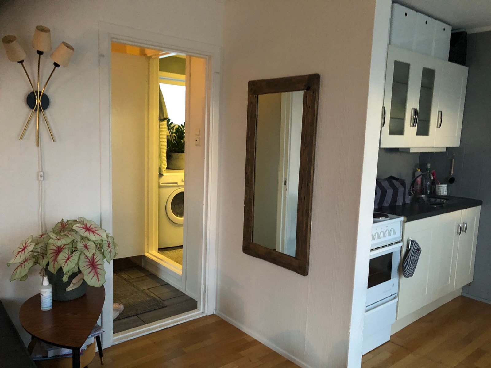 Gang, bad, stue med hjørne kjøkken Galleribilde