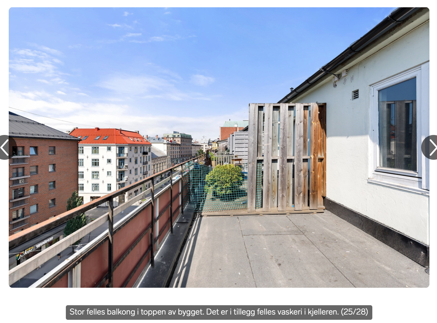 Felles takterrasse nederst i samme etasje Galleribilde