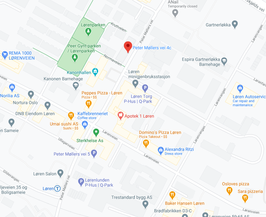 Du finner det meste innenfor en radius av 300 m. fra leiligheten. Galleribilde