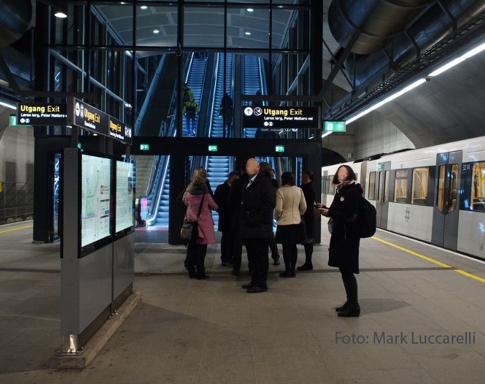 T-banestasjonen på Løren er trygg og innbydende. Galleribilde