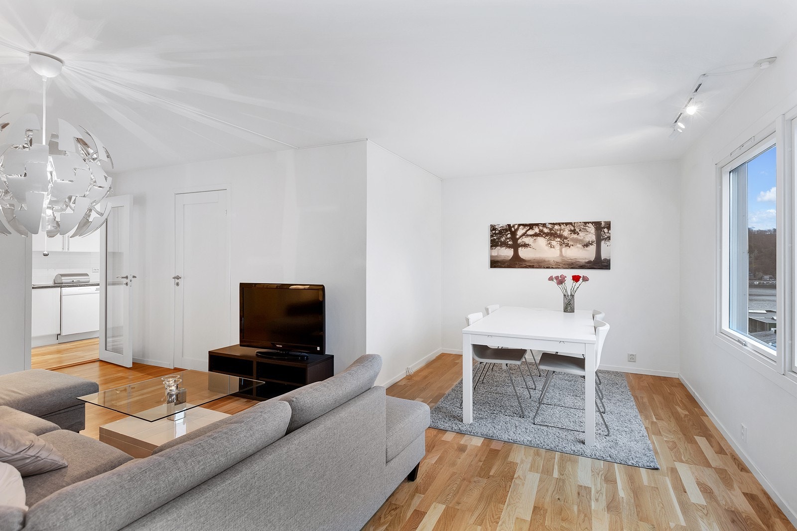 God plass til både sofagruppe og stort spisebord Galleribilde