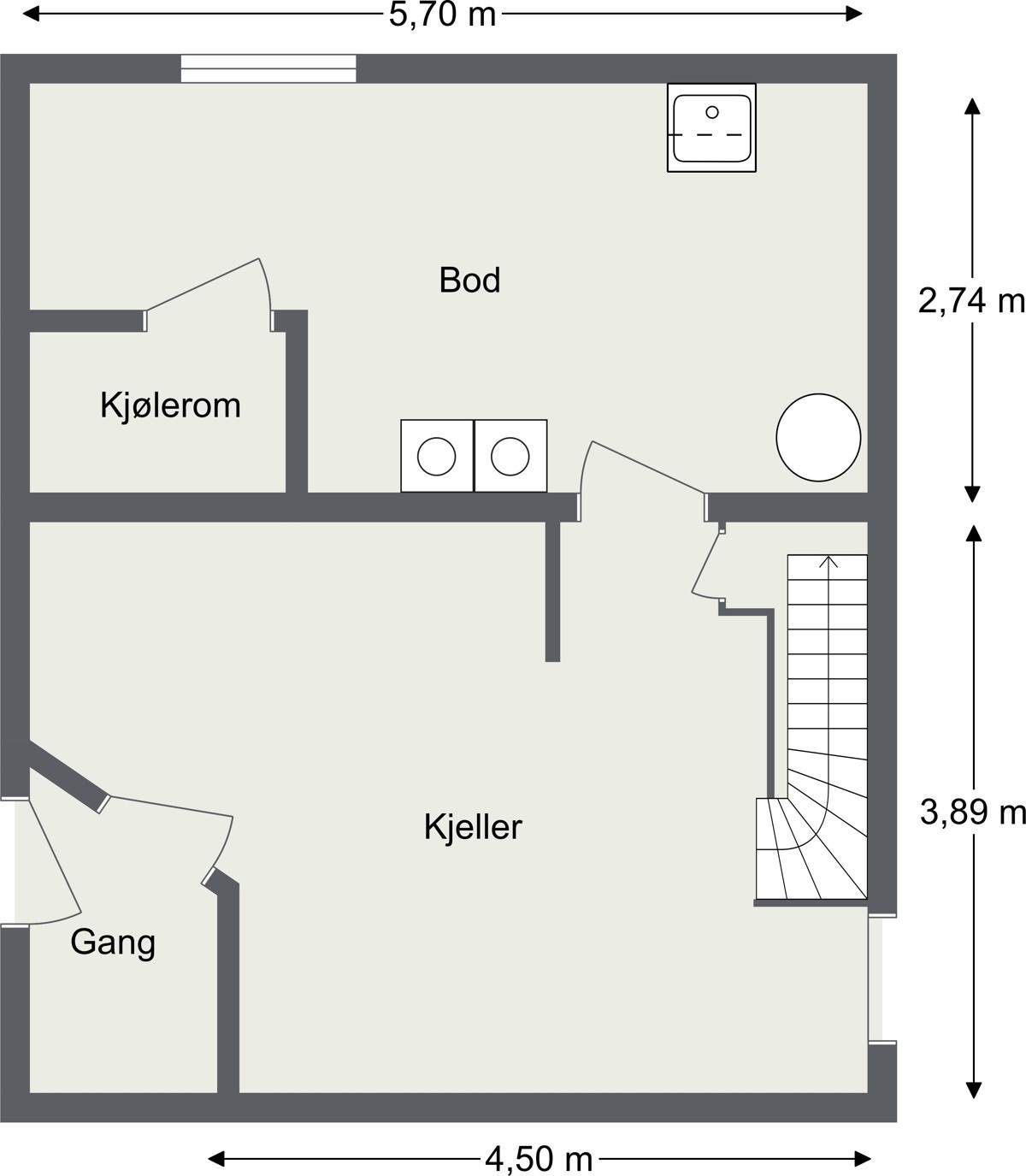 2020118 - U. Etasje - 2D Floor Plan Galleribilde