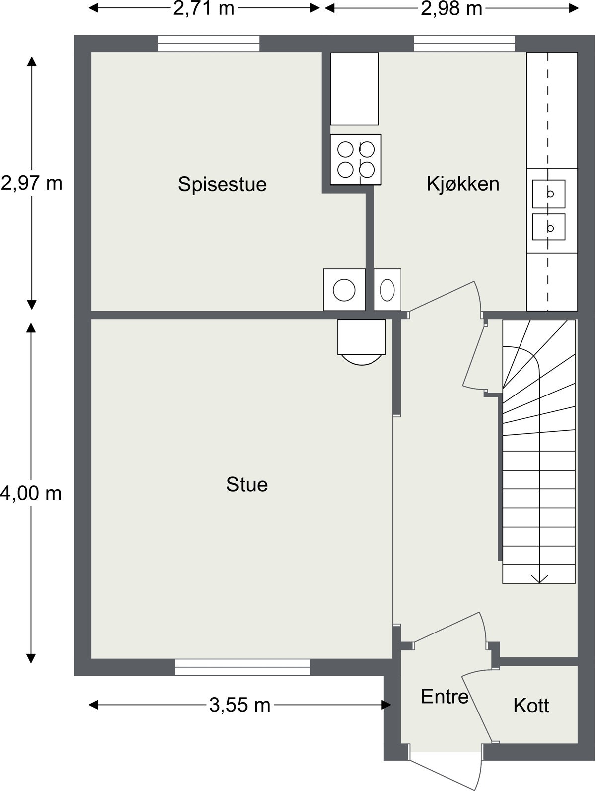 2020118 - 1. Etasje - 2D Floor Plan Galleribilde