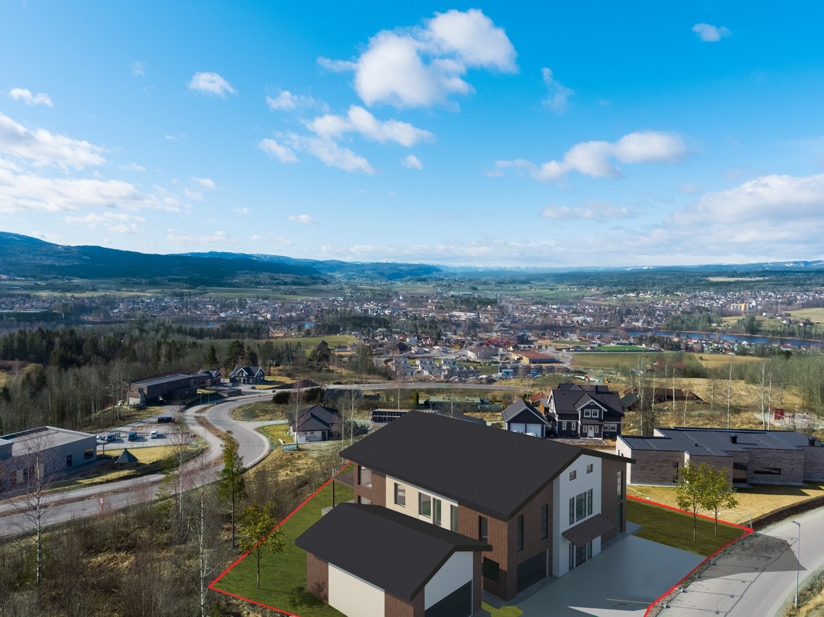 Harakollen - Fantastisk tomt på hele 1793 kvm - Solrikt - Panoramautsikt - Godkjent ett-trinns søknad, enebolig/garasje! Illustrasjonene er kun ment til å vise eiendommens potensiale. Galleribilde