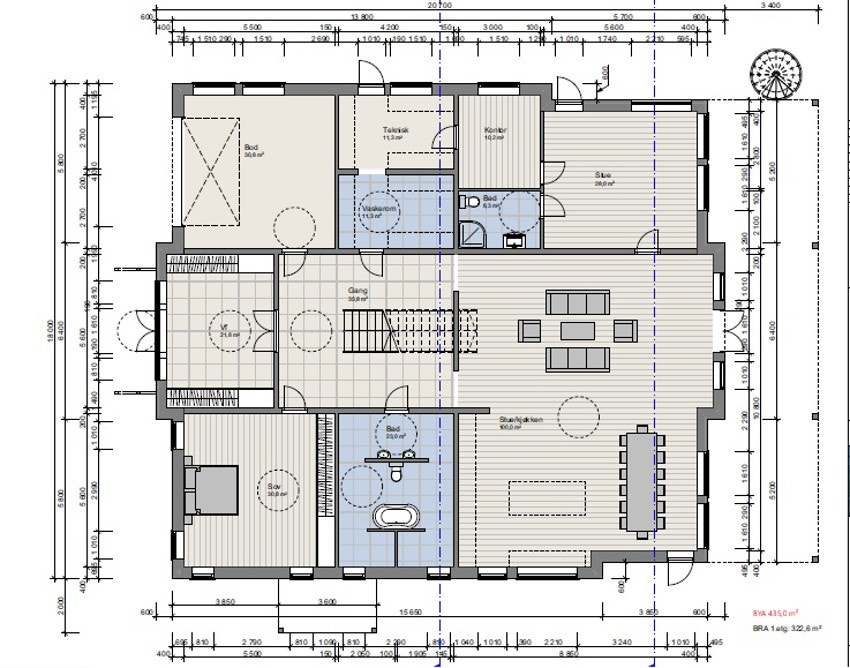 Plantegning 1.etg. Galleribilde