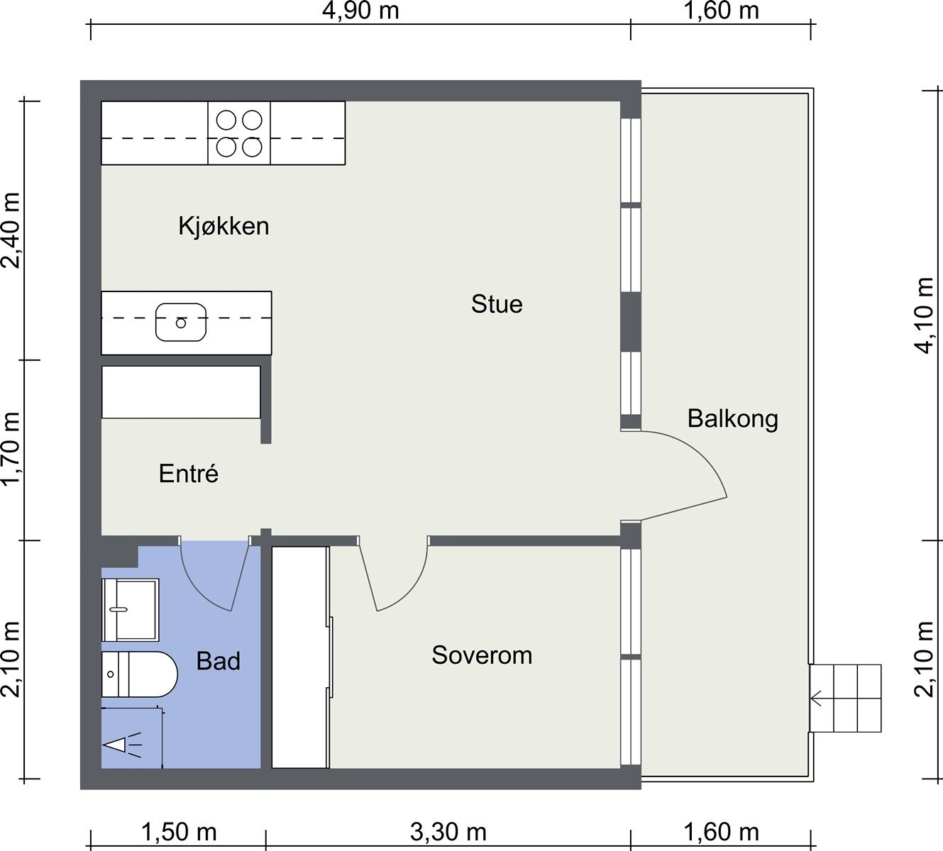 Damveien 18 - plantegning Galleribilde
