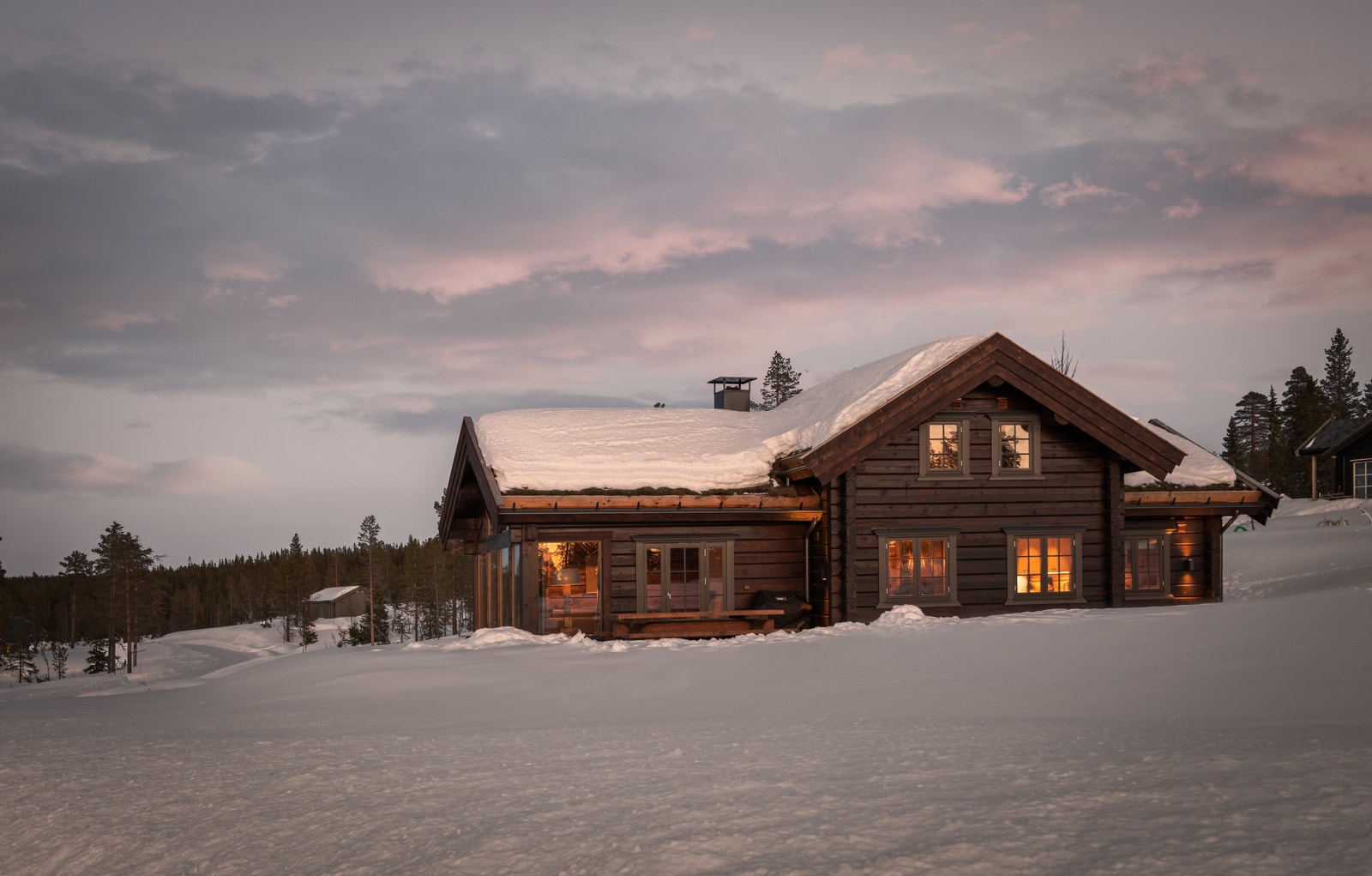 Eksempel på hytte som kan bygges på Solbakken Hyttegrend Galleribilde
