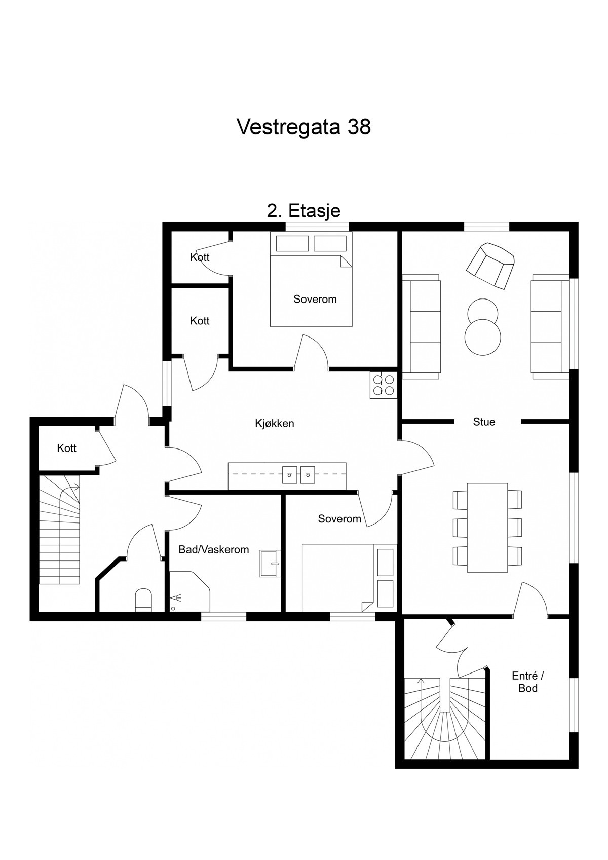 Planskisse for 2. etasje