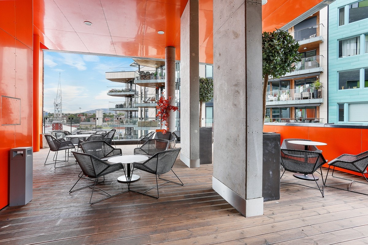 Hyggelig felles terrasse i 5. etasje. Galleribilde
