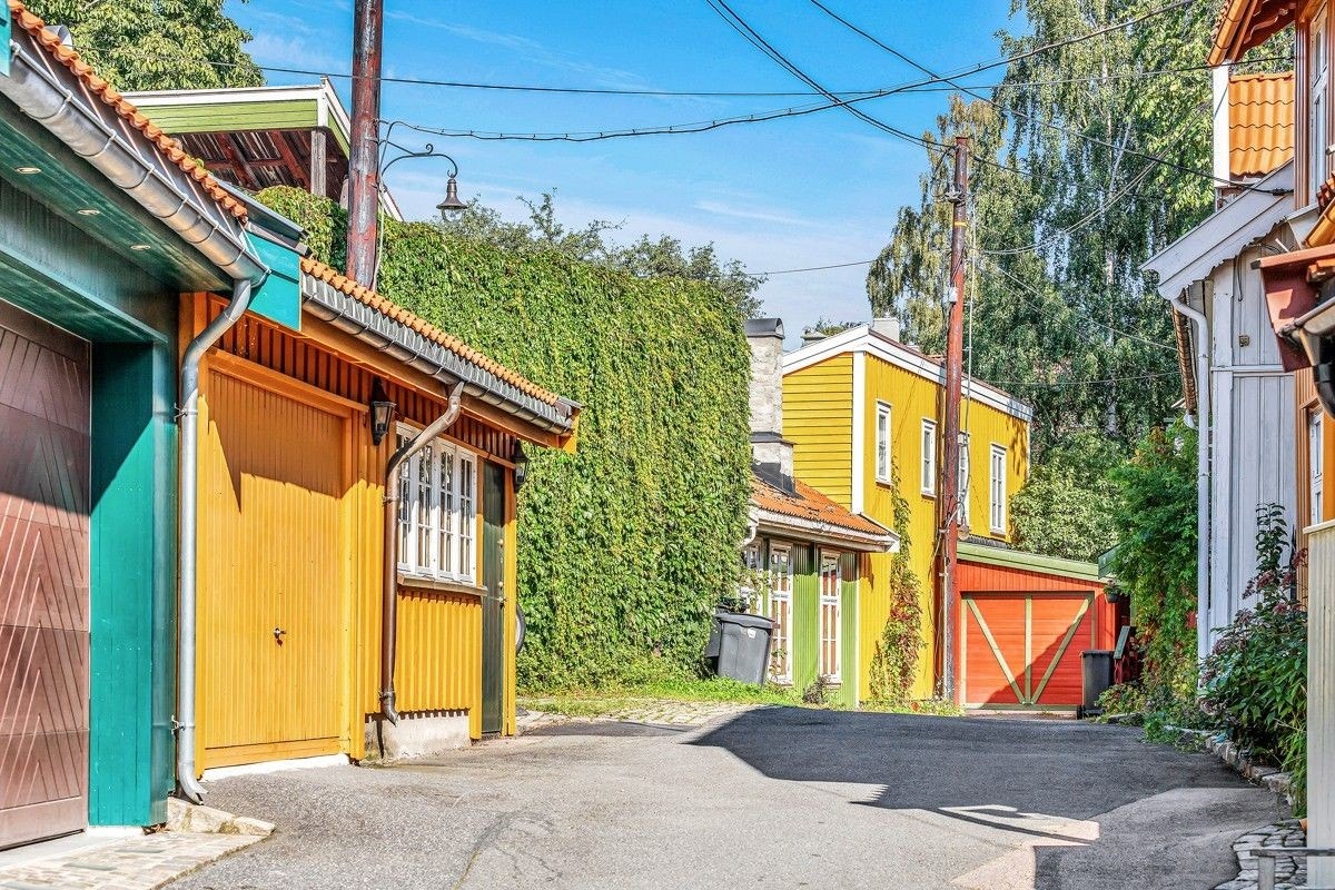 rett utenfor døren finner du den sjarmerende trehusbebyggelsen på Rodeløkka. Galleribilde