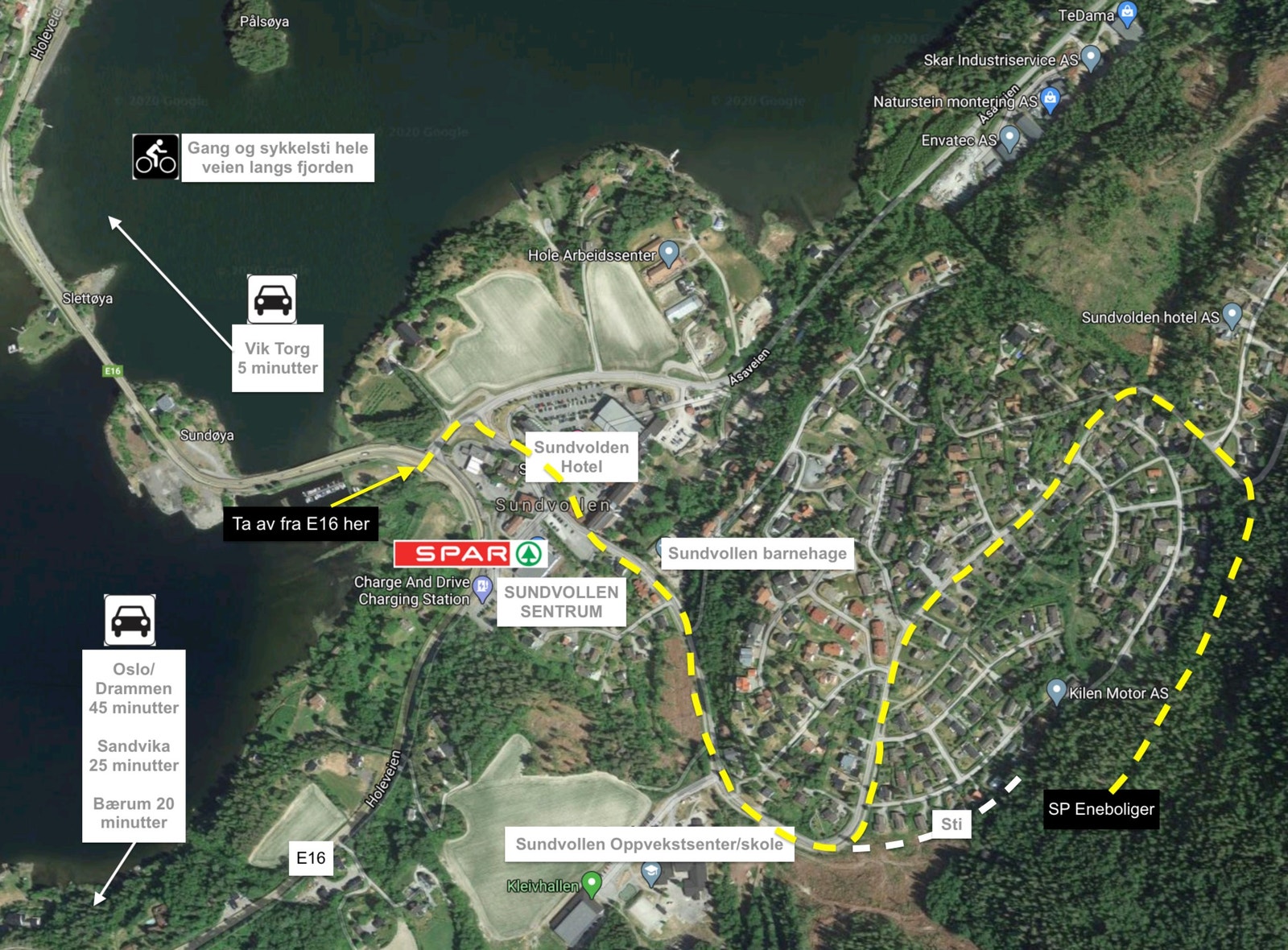 Tett på fasiliteter som butikk, lege, restaurant og bar. Galleribilde