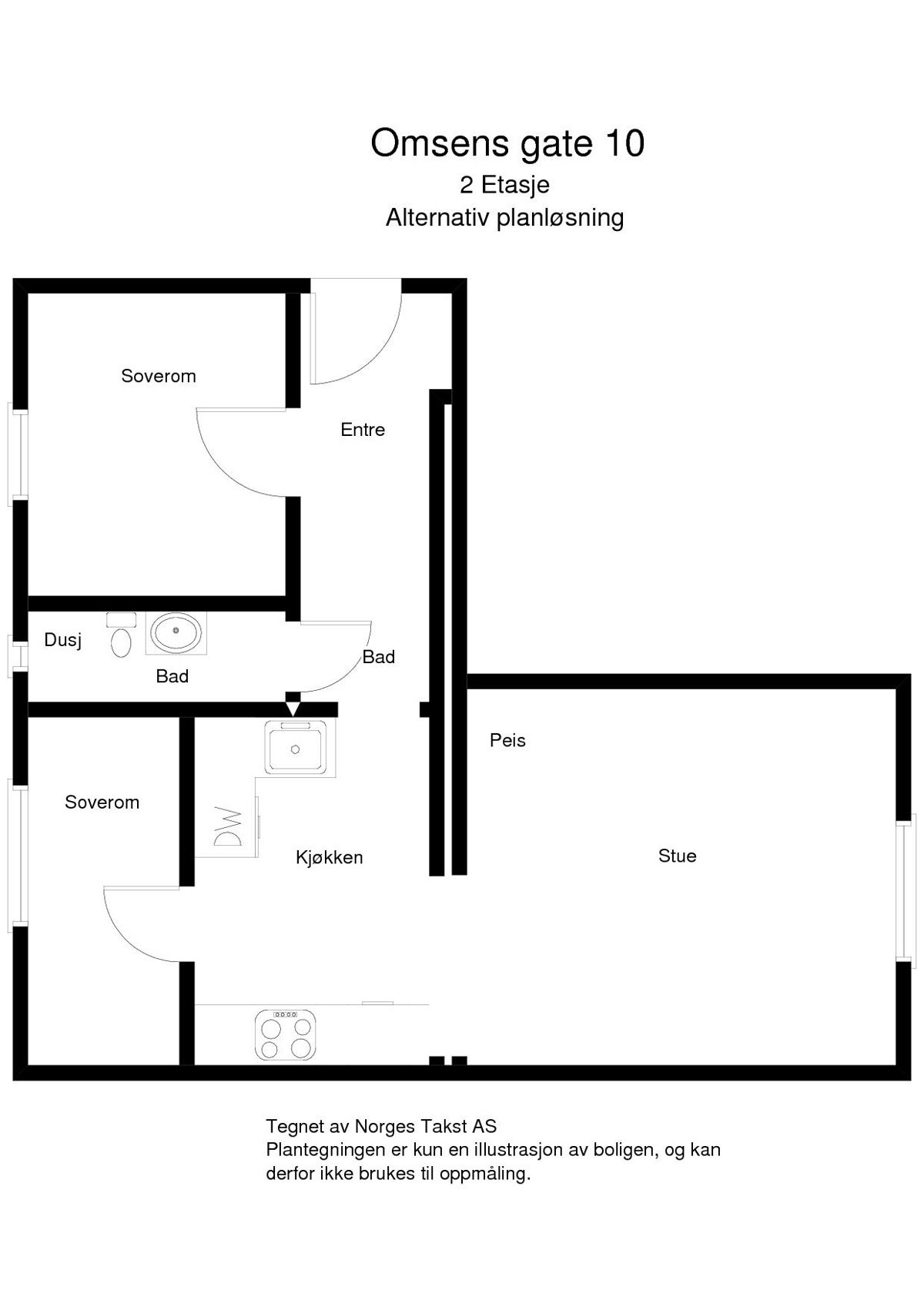 Alternativ planløsning - Mulighet for to soverom! Galleribilde