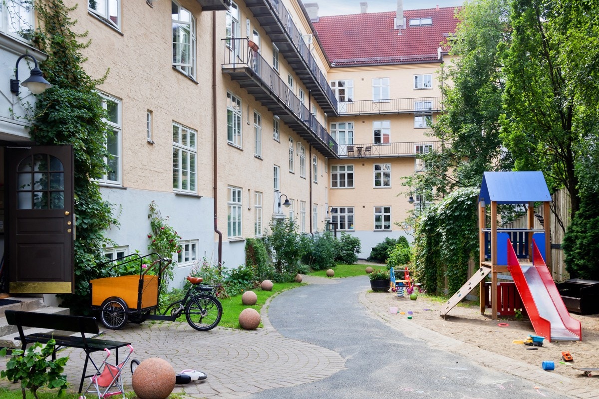 Hyggelig bakgård i borettslaget Galleribilde