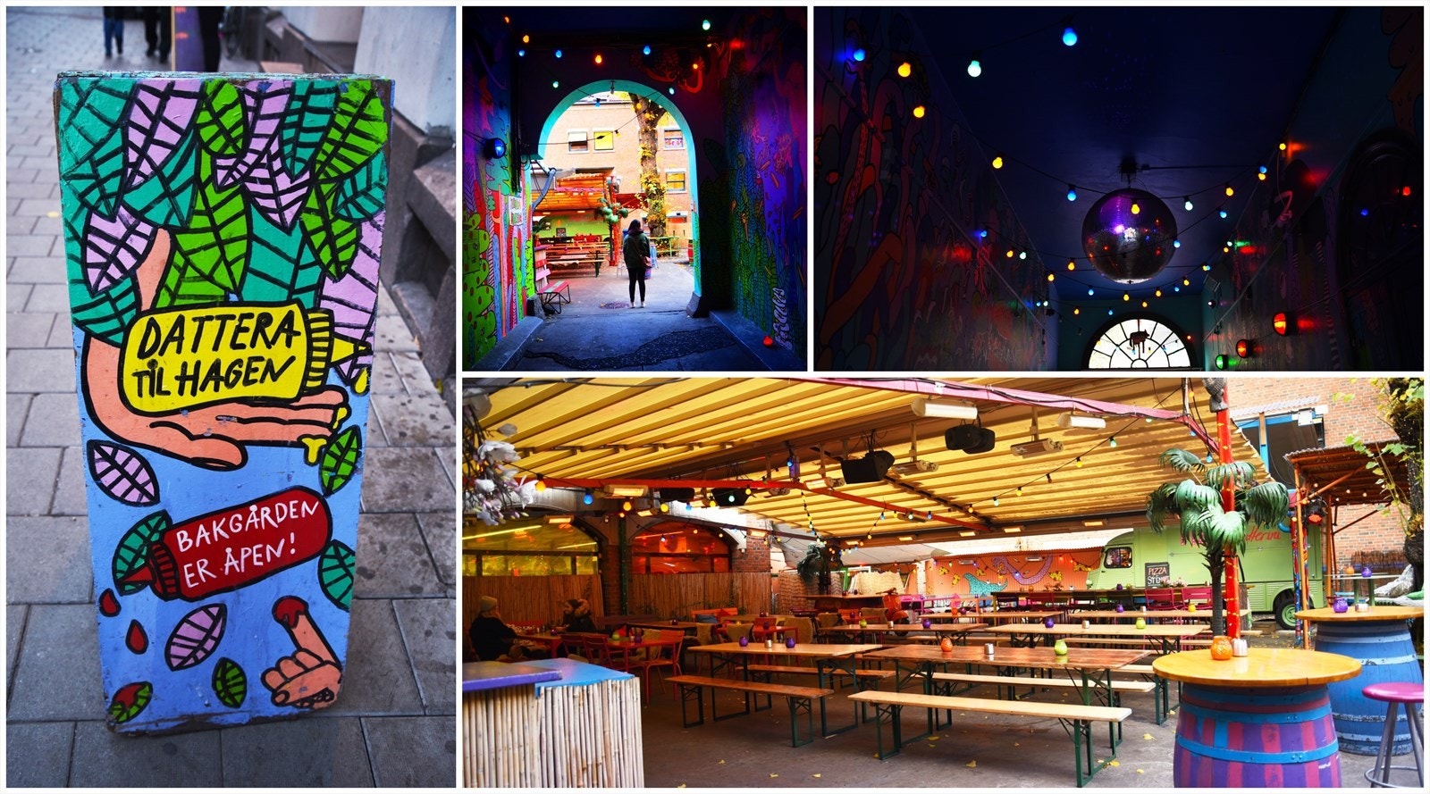 Dattera til Hagen er en fargerik bar, kafé og klubb fordelt over to etasjer med en trivelig bakgård. Galleribilde