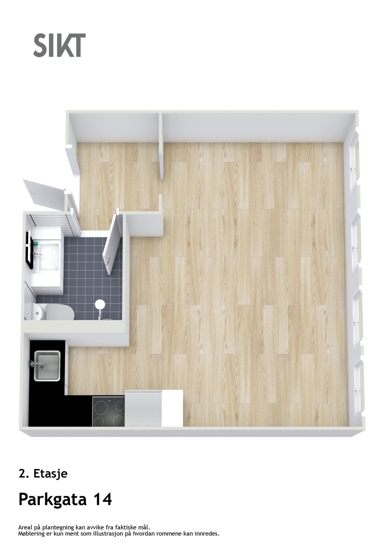 Parkgata 14 - 3D - plan 2 Galleribilde