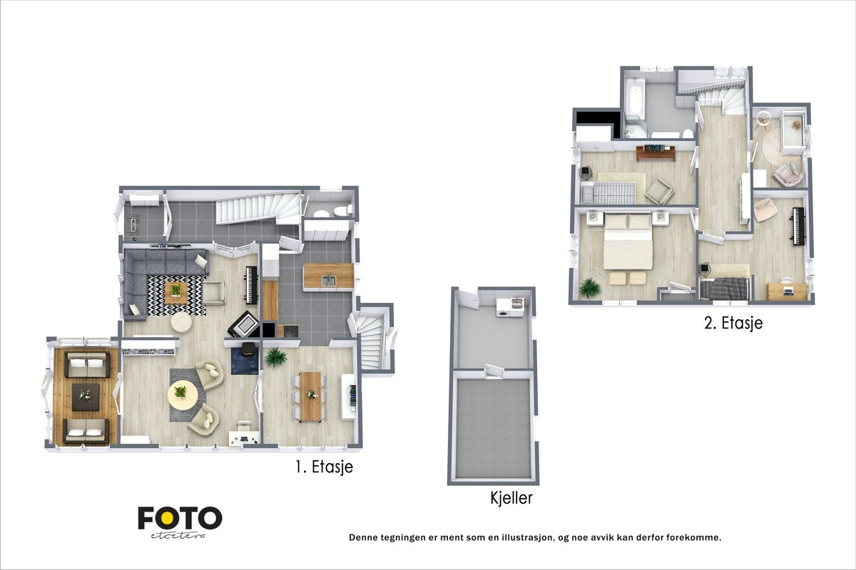 Plantegning begge etasjer og bod Galleribilde