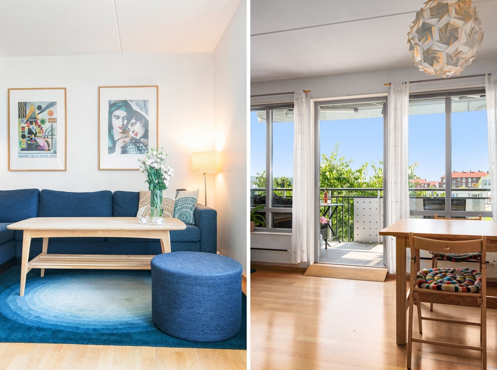 Stuen får rikelig med dagslys fra en glassdør og gode vindusflater ut mot balkongen. Galleribilde