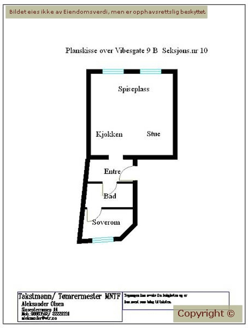 Plantegning gammel (2010) Vibes gate 9b Galleribilde