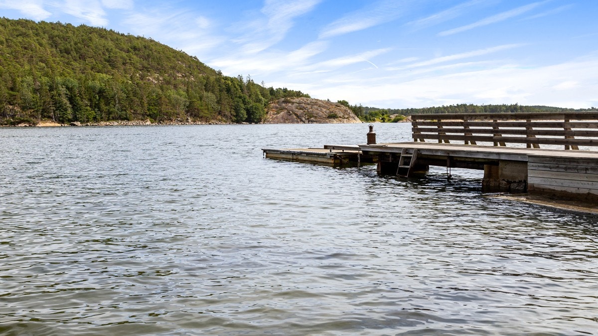 På brygga kommer solen tidlig på morgenen - perfekt for morgenbad! Galleribilde