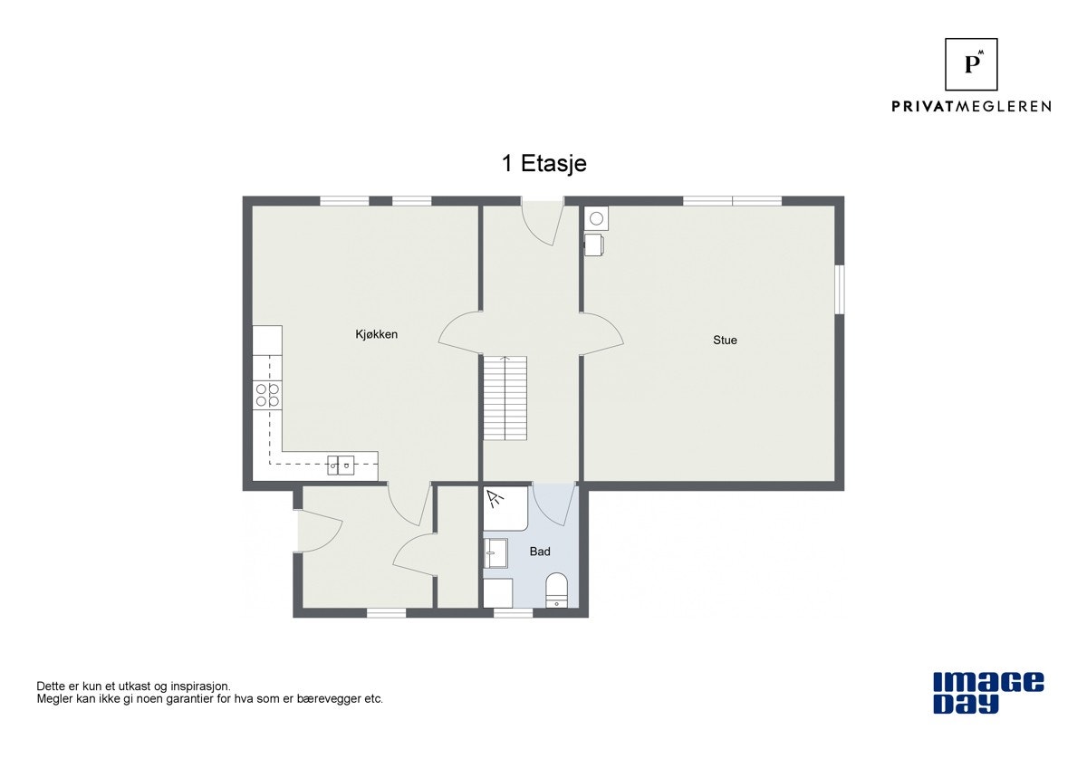 Plantegning 1.etg. Galleribilde