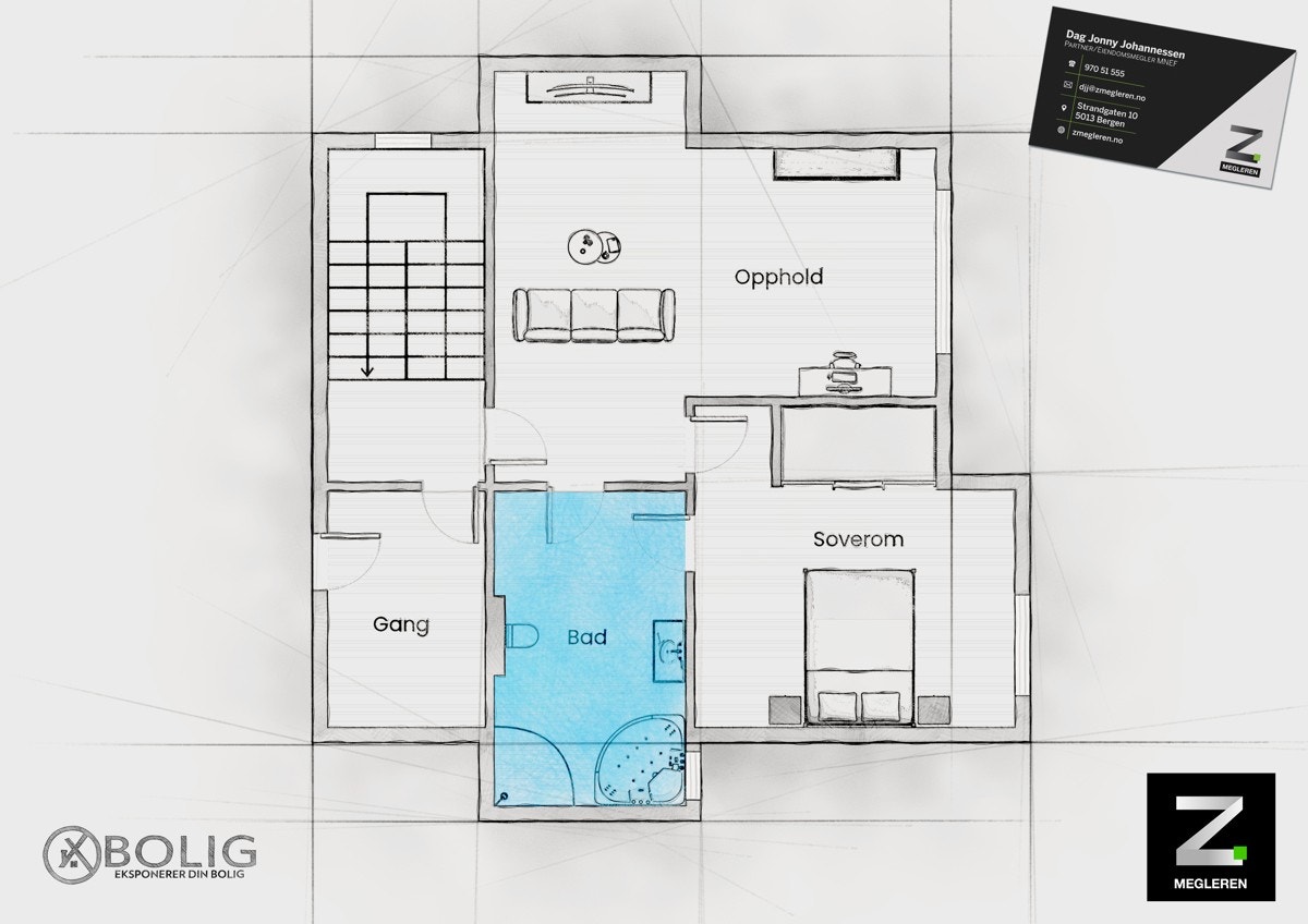 Toppetasjen har et bruksareal på 65 m² Galleribilde