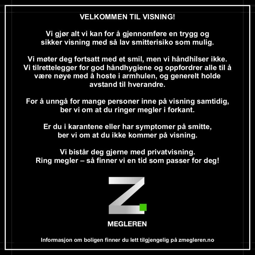 Velkommen til en trygg og hyggelig visning. Galleribilde