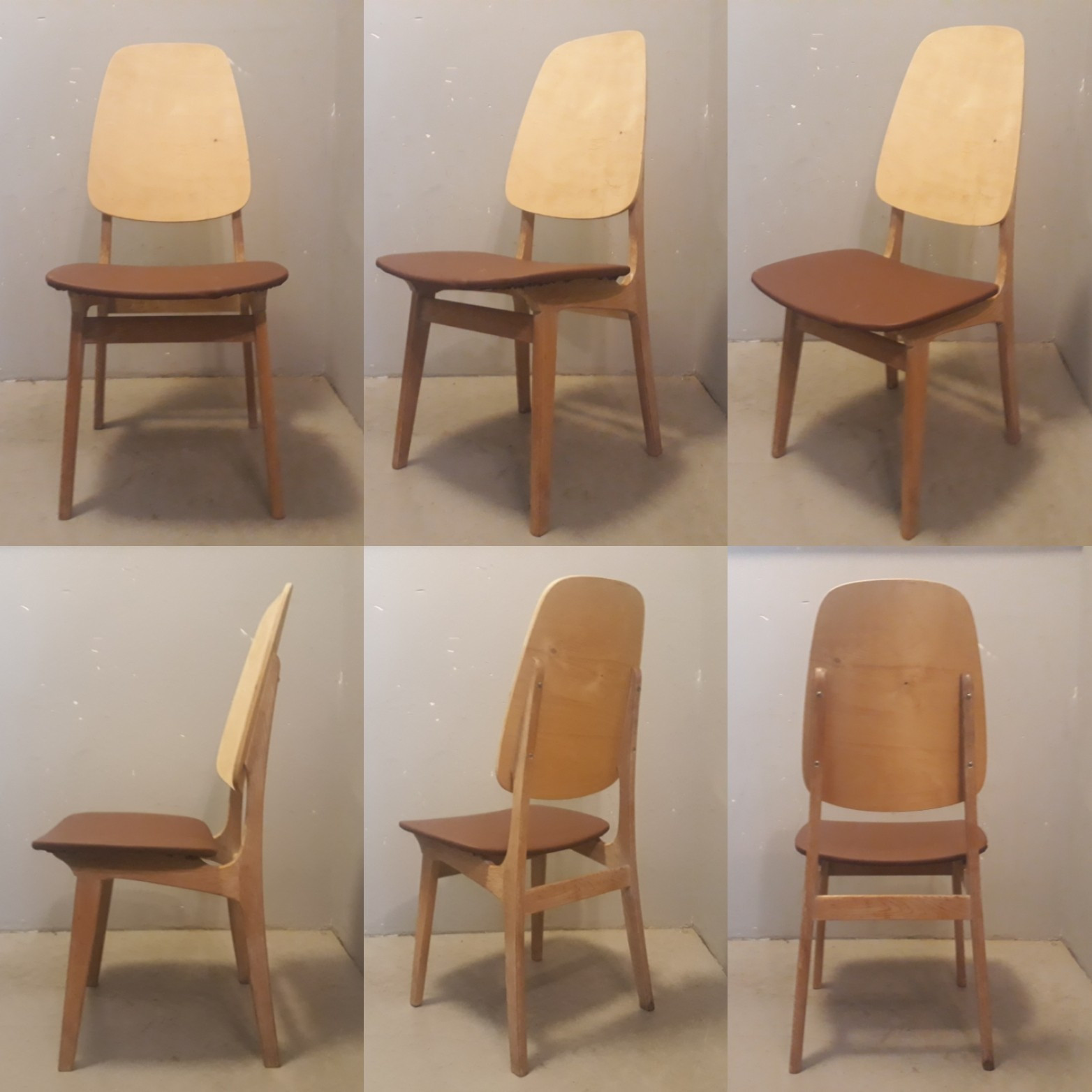 Retrovintage Stoler i eik fra Brødrene Sørheim nyomtrukket 1 igjen! Funkis skolestoler i bjerk og stål | FINN.no