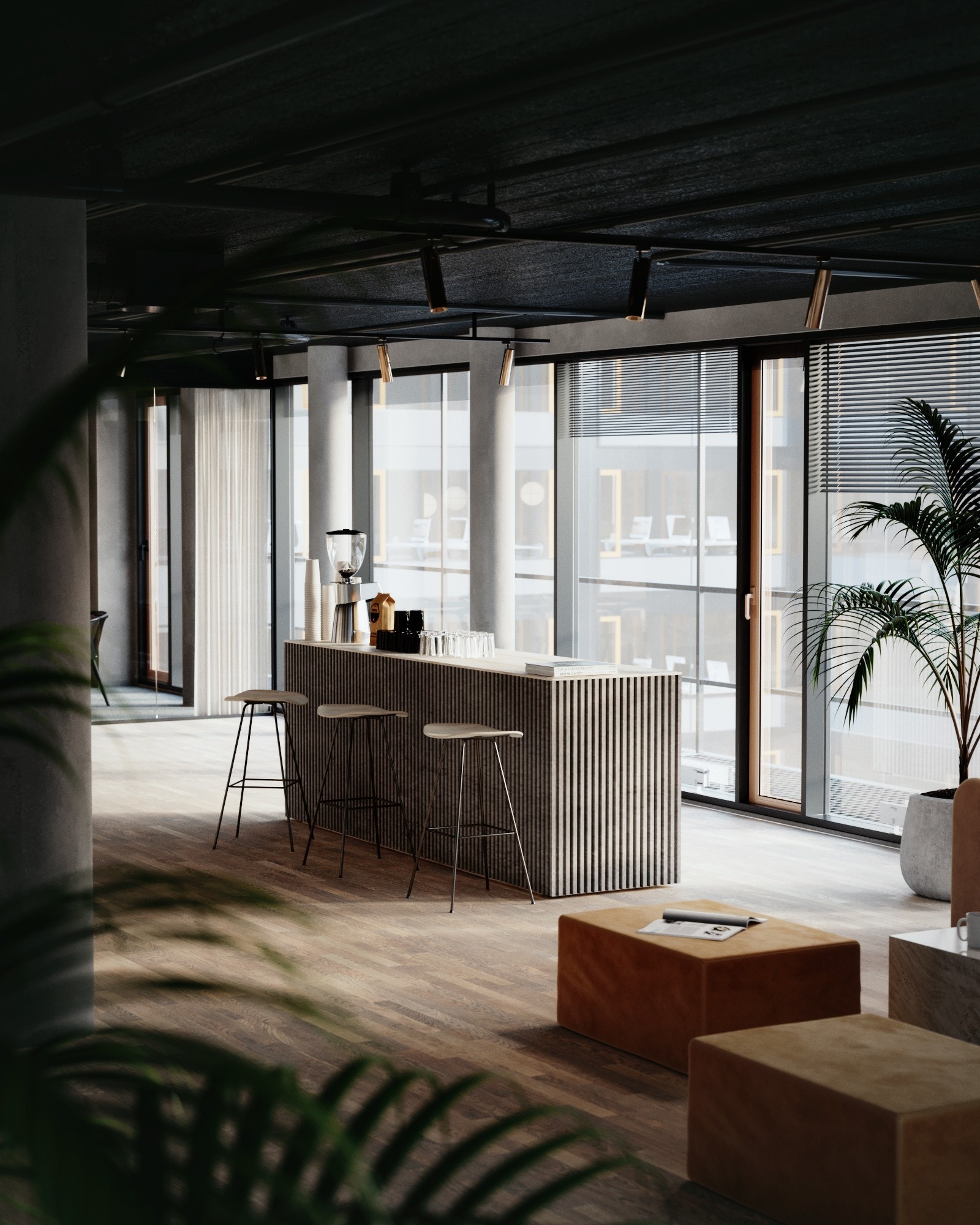 Stemningsfulle lokaler (3D skisse) Galleribilde