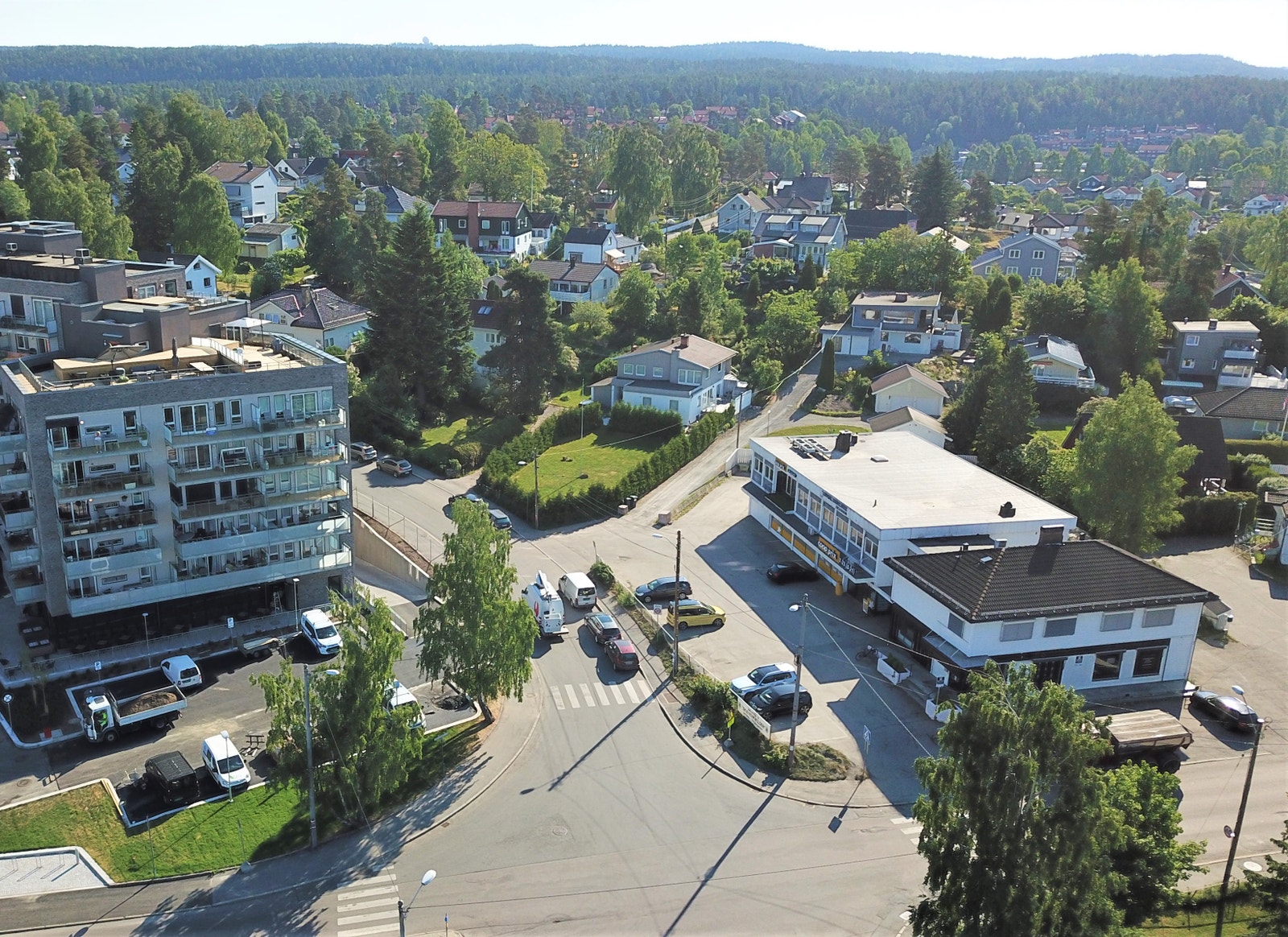Dronebilde over området. Galleribilde