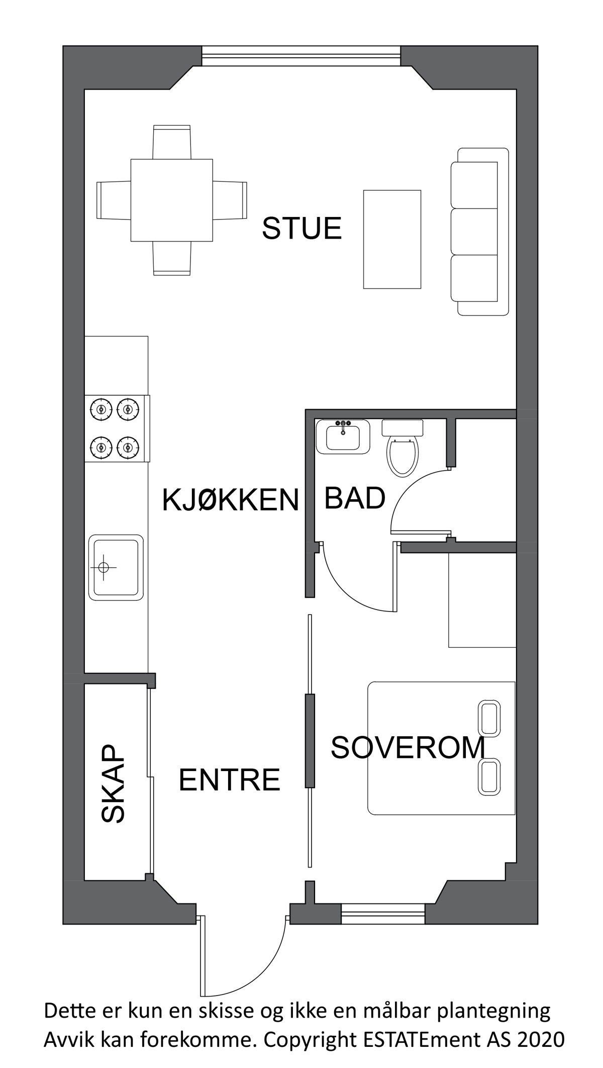 Plantegning av leiligheten Galleribilde