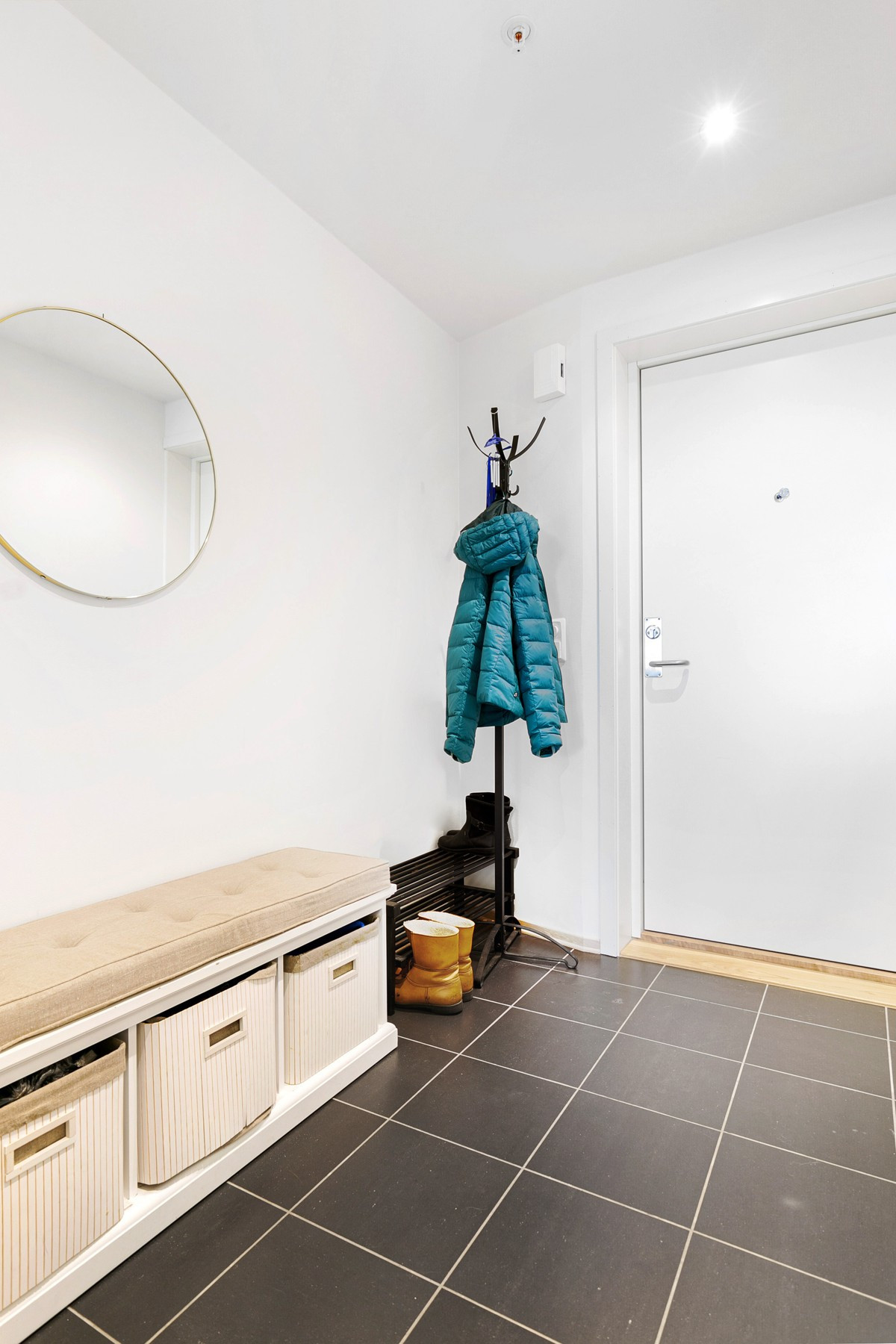 Flislagt entre med gulvvarme