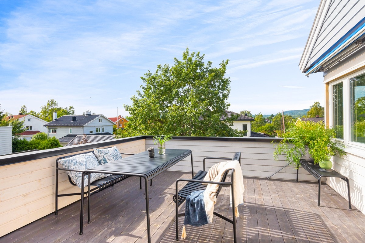 Flott utsyn/utsikt fra takterrassen Galleribilde