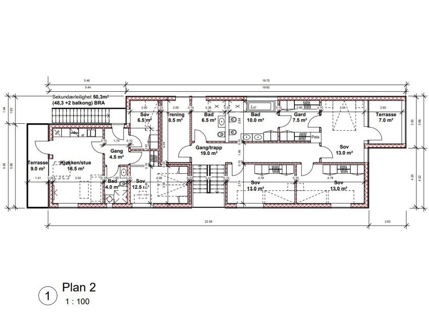 Plantegning 2. etg. Galleribilde