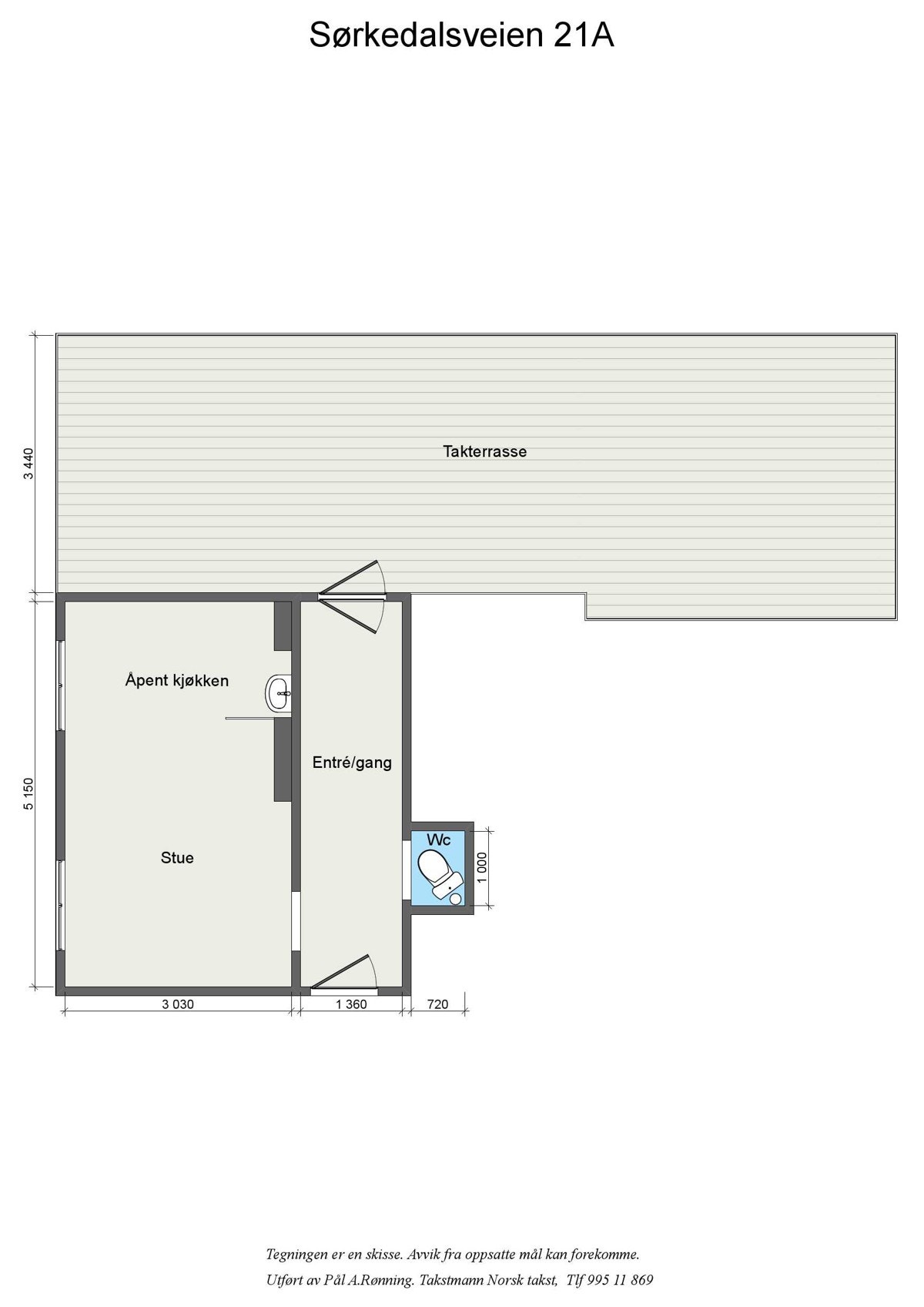 Målsatt plantegning. Galleribilde