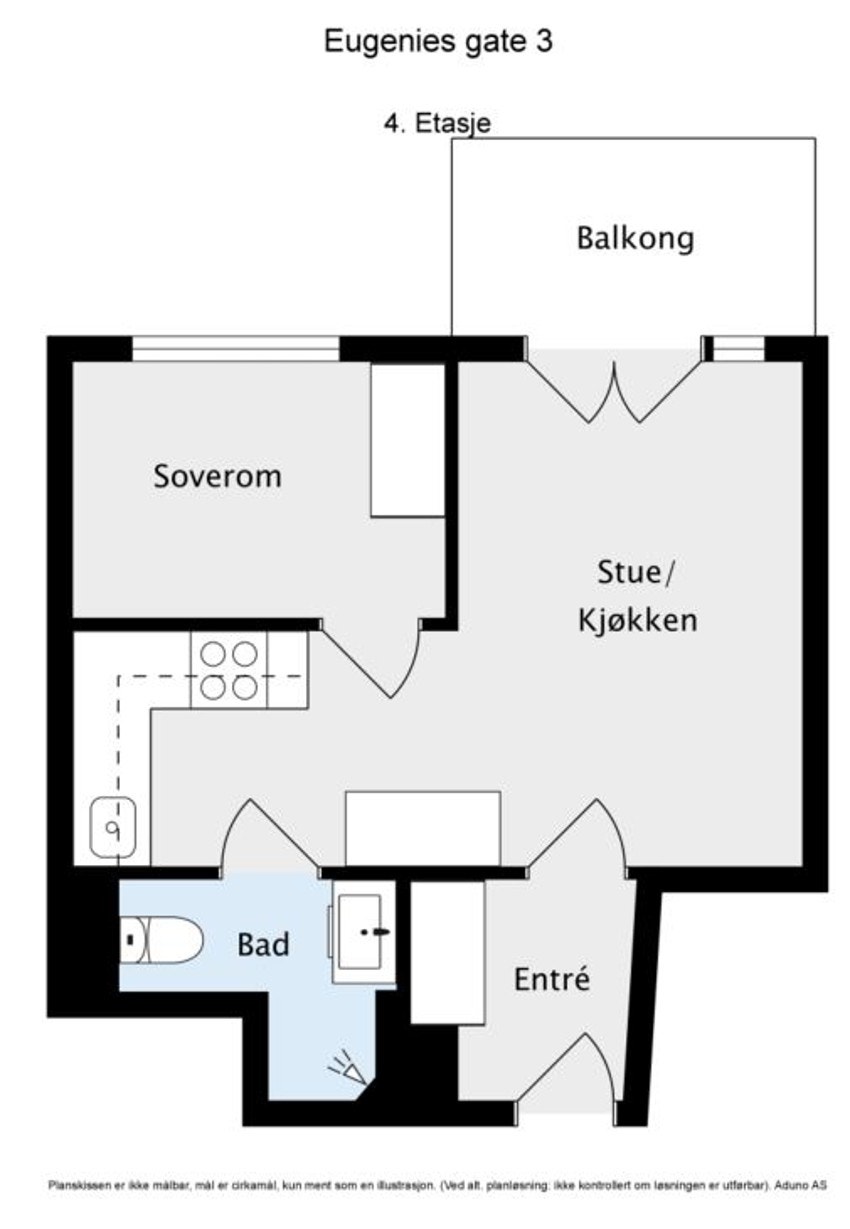Plantegning av Eugenies gate 3 Galleribilde