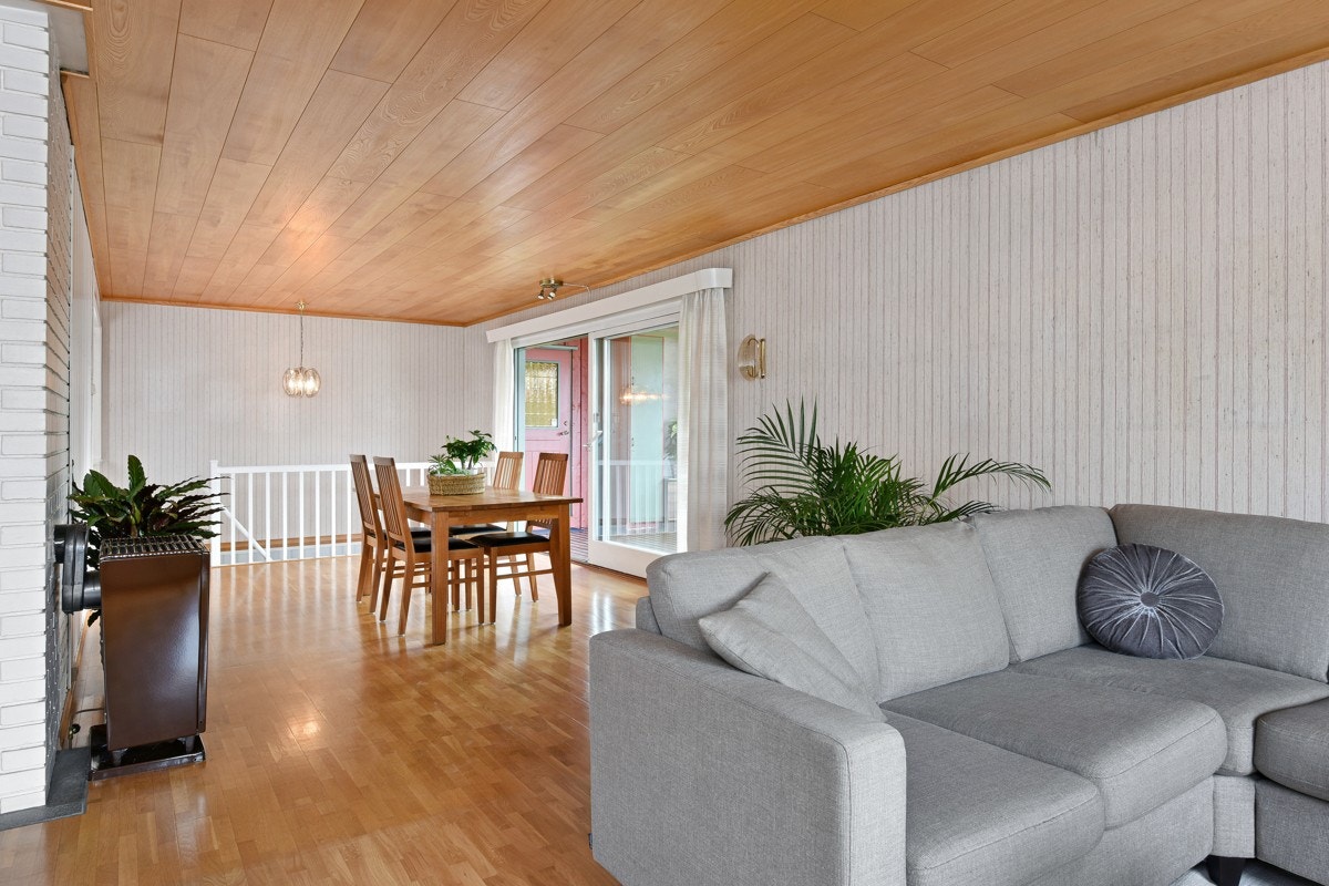 Det er god plass for sofaløsning med tilhørende møblement. Galleribilde