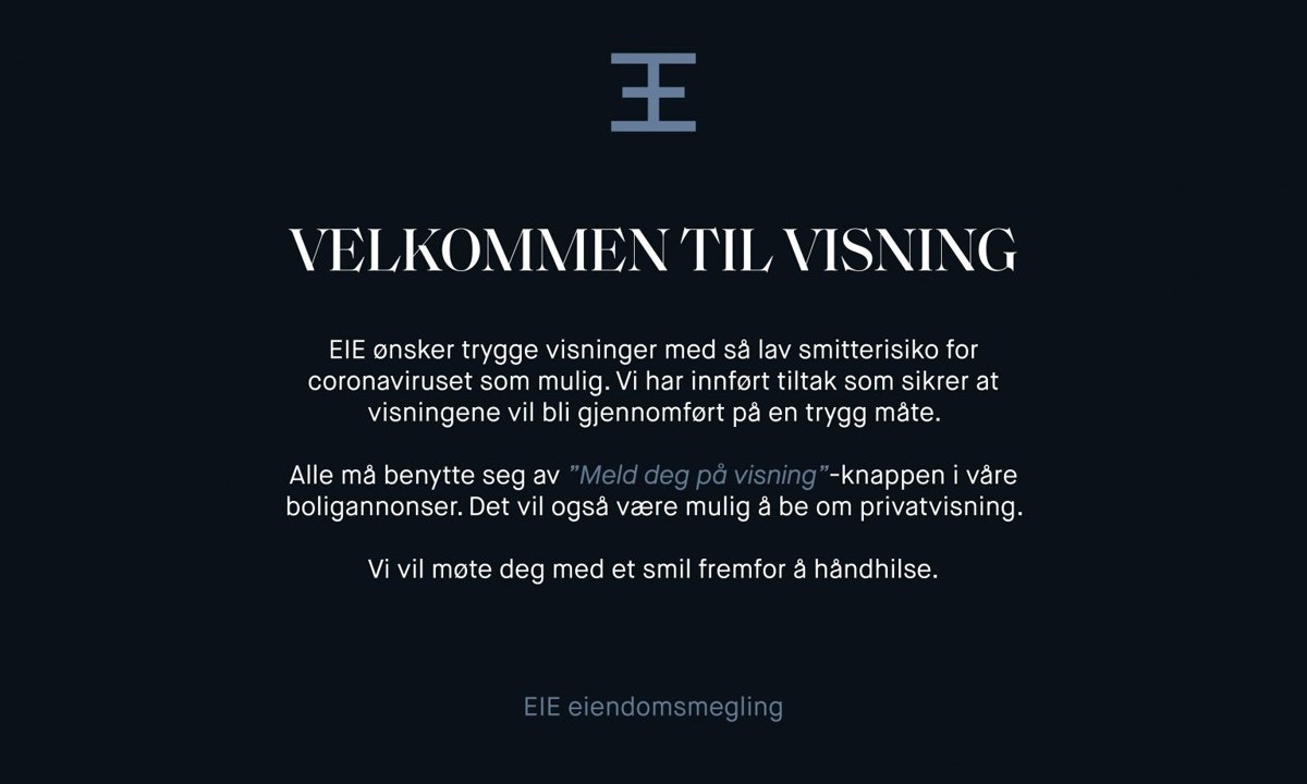 Vi oppfordrer alle til å benytte linken påmelding til visning i annonsen. Galleribilde