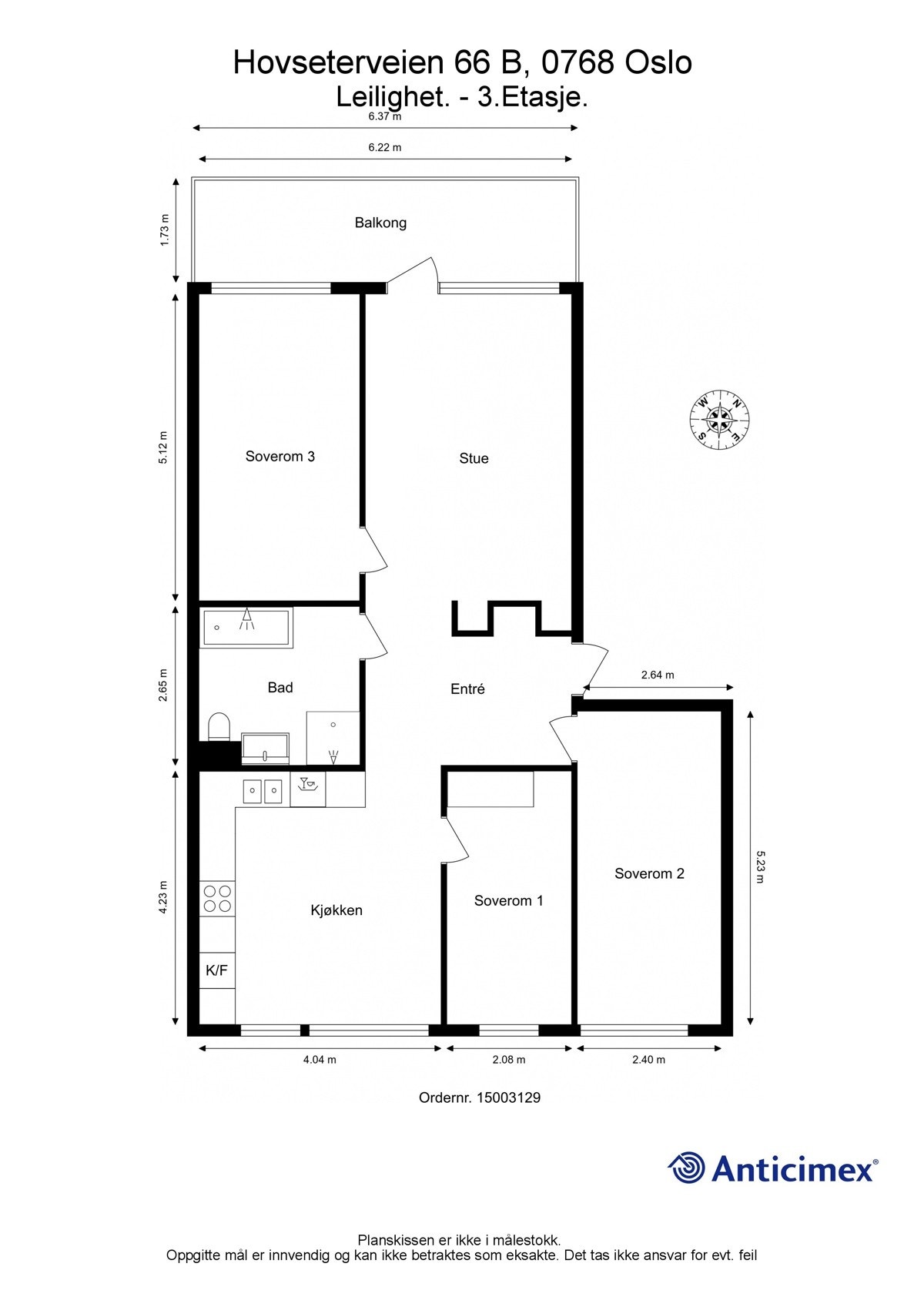 Alternativ plantegning Hovseterveien 66 B. Galleribilde
