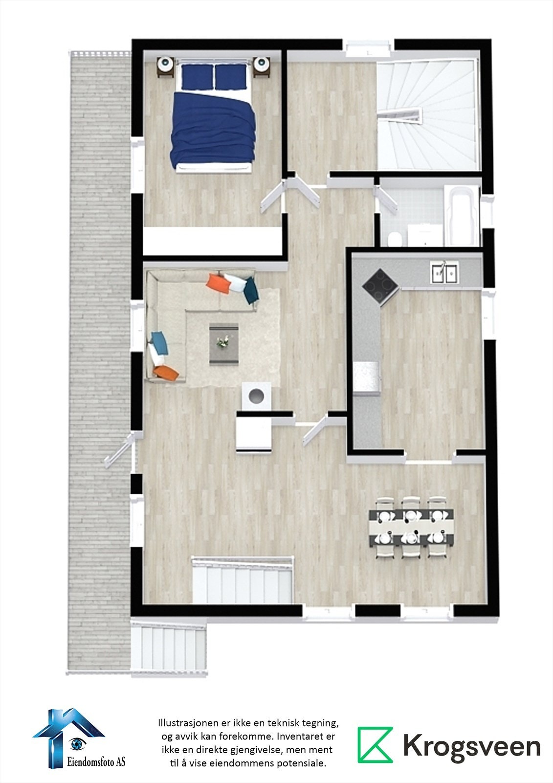 Plantegning 1 etg Galleribilde