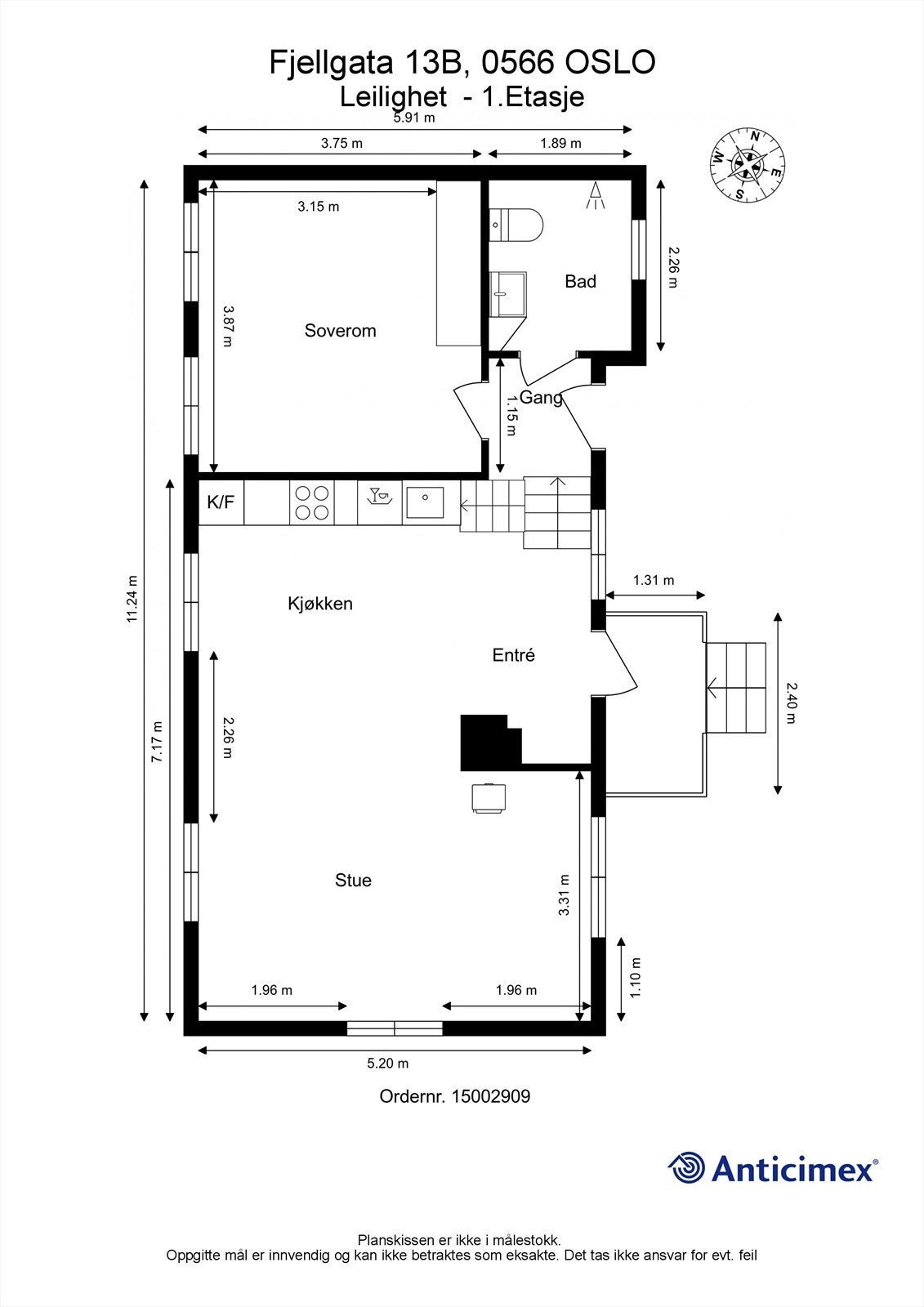 Plantegning 1. etasje Galleribilde